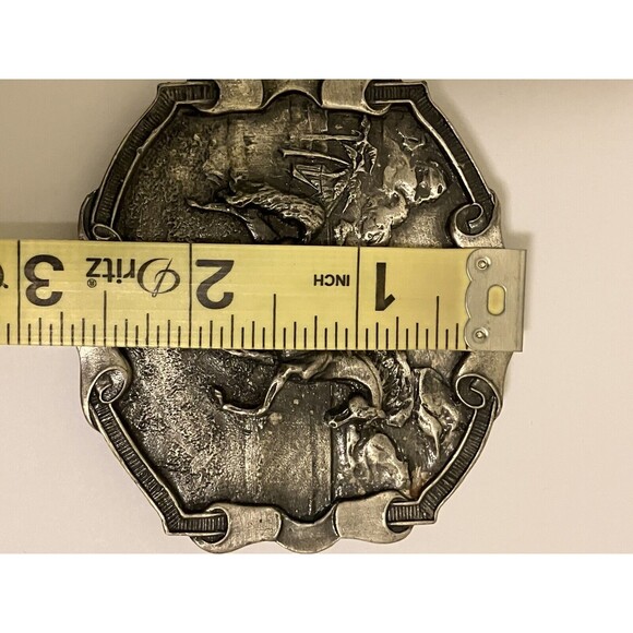 VTG Belt Buckle Horse Palms BERGAMOT Brass EQUESTRIAN Darien Wisconsin 1976 main image 4